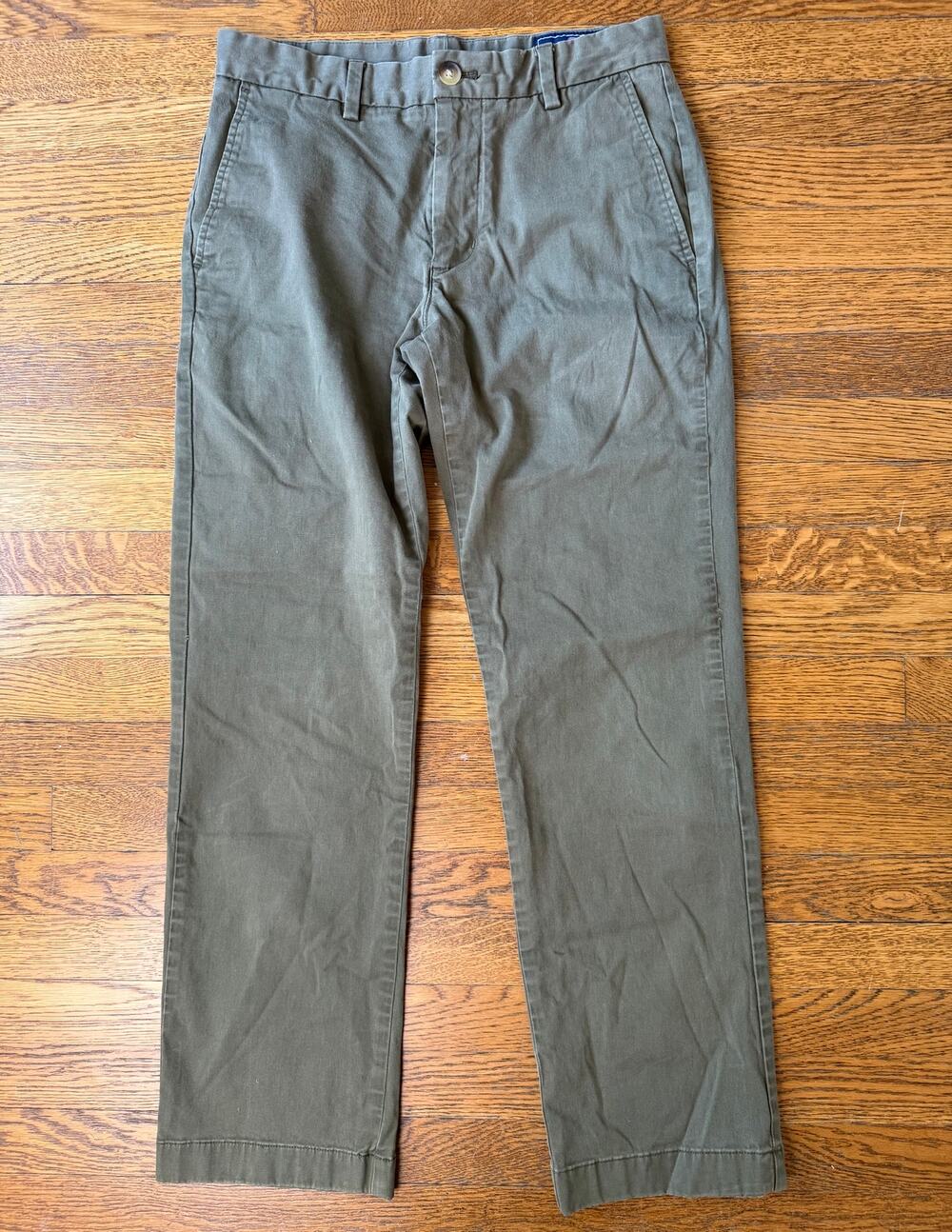 Vineyard Vines Men's Green Khaki Pants Size 28